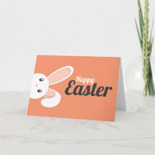 Easter Bunny peeping Holiday Card