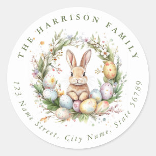 Easter Bunny Personalized Name Round Stickers