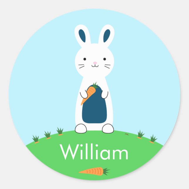 Easter Bunny Personalized Stickers (Front)