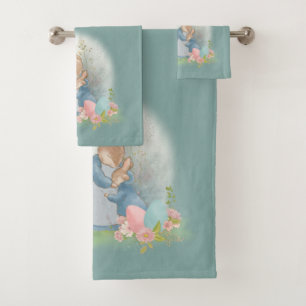 easter bunny peter bath towel set
