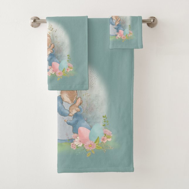  easter bunny peter bath towel set (Insitu)