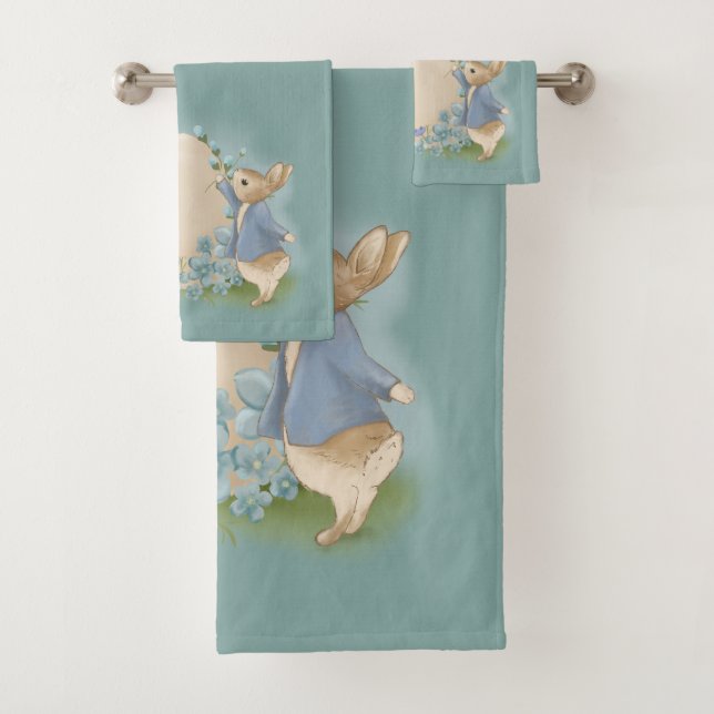  easter bunny peter bath towel set (Insitu)