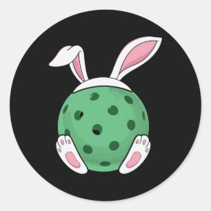 Easter Bunny Pickleball - Fun Easter Pickle Ball R Classic Round Sticker
