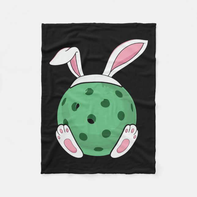 Easter Bunny Pickleball - Fun Easter Pickle Ball R Fleece Blanket (Front)