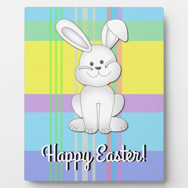 Easter Bunny Plaid Plaque (Front)