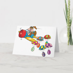 Easter bunny Plane Holiday Card