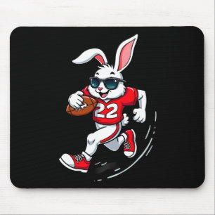 Easter Bunny Playing Footll Mouse Pad