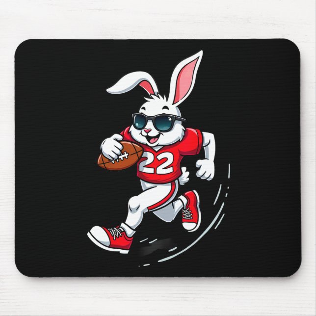 Easter Bunny Playing Footll  Mouse Pad (Front)