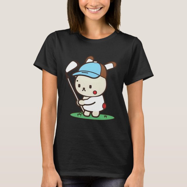 Easter Bunny Playing Golf Golf Easter  1 T-Shirt (Front)