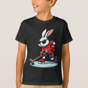 Easter Bunny Playing Hockey  T-Shirt