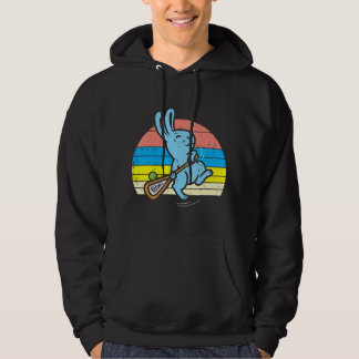 Easter Bunny Playing Lacrosse Retro Lax Sport Men Hoodie