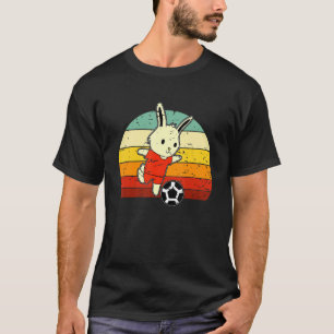 Easter Bunny Playing Soccer Football Boys Girls Ki T-Shirt