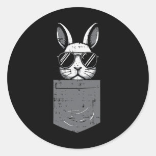 Easter Bunny Pocket Sungles Cool Rabbit Men Women Classic Round Sticker