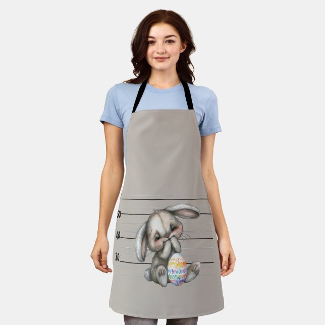 Easter Bunny Police Lineup Apron (Worn)