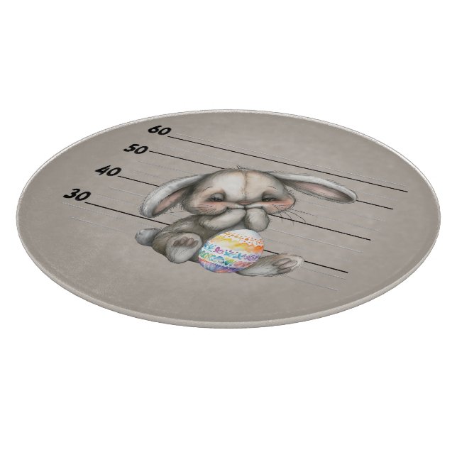 Easter Bunny Police Lineup Cutting Board (Corner)