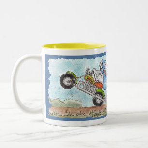 Easter Bunny Poppin’ Wheelies Two-Tone Coffee Mug