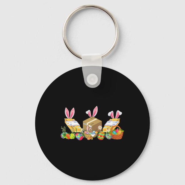 Easter Bunny Postal Worker Tools Costume Hunting E Keychain (Front)