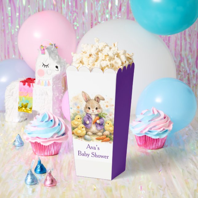 Easter Bunny Purple Jacket Baby Shower Favor Box (Party)