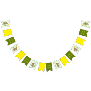 Easter Bunny Rabbit and Daffodil flower Custom Bunting Flags