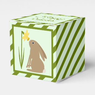 Easter Bunny Rabbit and Daffodil flower Custom Favor Box