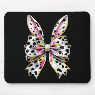 Easter Bunny Rabbit Coquette Bow Happy Easter Girl Mouse Pad