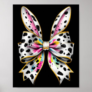 Easter Bunny Rabbit Coquette Bow Happy Easter Girl Poster