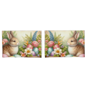Easter Bunny  Rabbit  Decorative Pastel Set of 2 Pillowcase