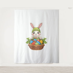 Easter Bunny Rabbit Easter Day Egg Basket Tapestry