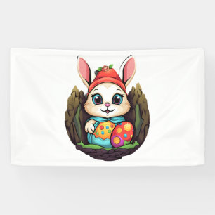 Easter Bunny Rabbit Easter Day Egg Hunting Banner