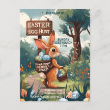 Easter Bunny Rabbit - Easter Egg Hunt Invitation