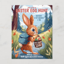 Easter Bunny Rabbit - Easter Egg Hunt Invitation