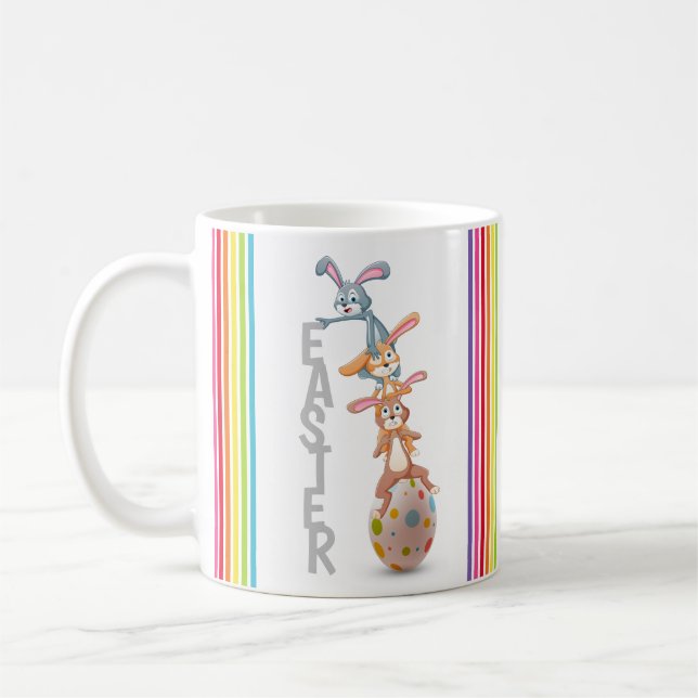 Easter Bunny Rabbit Egg Personalized | Holidays Coffee Mug (Left)