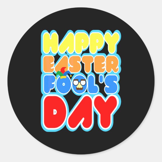 Easter Bunny Rabbit Eggs April Fools Day Funny 2 T Classic Round Sticker (Front)