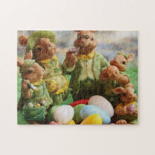 Easter Bunny Rabbit family and eggs Jigsaw Puzzle