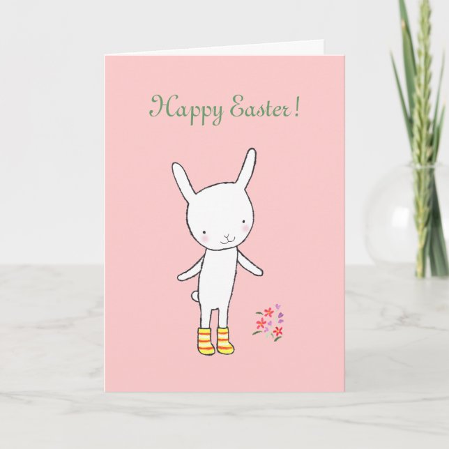 Easter Bunny Rabbit Happy Easter Funny Cute Card (Front)