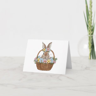 Easter Bunny Rabbit in Easter Basket BLANK Card