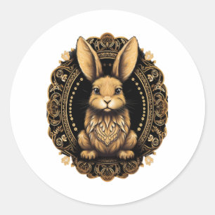 Easter Bunny Rabbit Mandala Arts Easter Day Classic Round Sticker