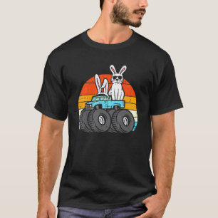Easter Bunny Rabbit Monster Trucks Retro Boys Kids T-Shirt