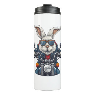 Easter Bunny Rabbit Motorcycle Motorcycling Biker Thermal Tumbler