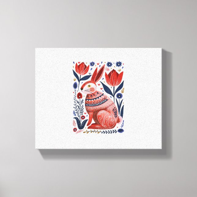 Easter Bunny Rabbit Spring _ Norwegian Scandinavia Canvas Print (Front)