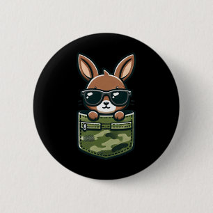 Easter Bunny Rabbit Sungles Pocket Tee Boys Kids 2 Inch Round Button
