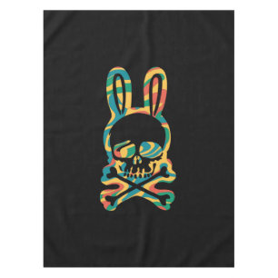 Easter Bunny Retro Tie Dye Bunny Skull Cross Bone Tablecloth