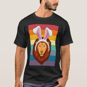 Easter Bunny Retro Vintage Style Jungle Lion Rabbi T-Shirt