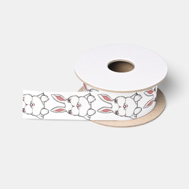 Easter Bunny Ribbon Paper Customized Easter Ribbon Satin Ribbon (Spool)