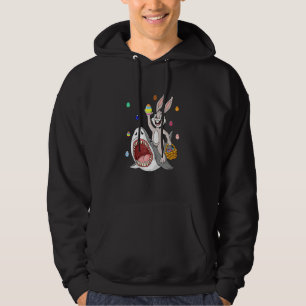 Easter Bunny Riding Shark Funny Eggs Basket Boys G Hoodie