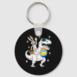 Easter Bunny Riding T Rex Dinosaur Fun Eggs Boys G Keychain