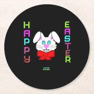 Easter Bunny Round Paper Coaster
