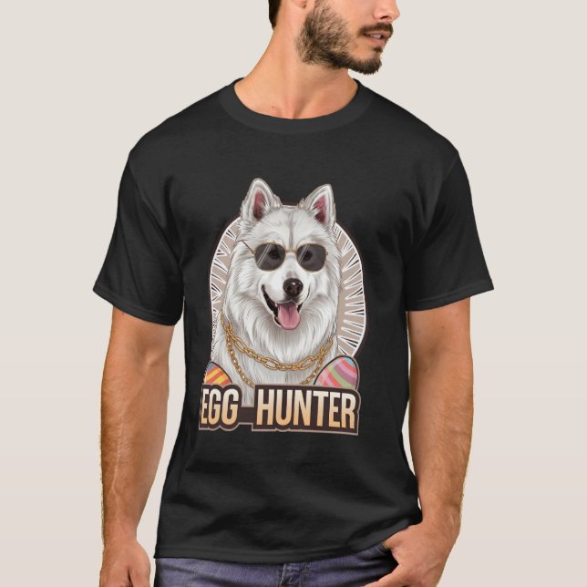 Easter Bunny Samoyed Egg Hunter Dog Lover T-Shirt (Front)