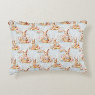 Easter Bunny Seamless Fabric – Pastel Cute Rabbit Accent Pillow