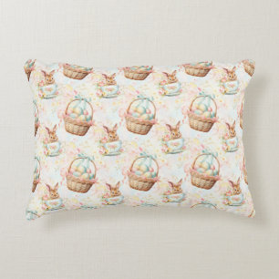 Easter Bunny Seamless Fabric – Pastel Cute Rabbit  Accent Pillow